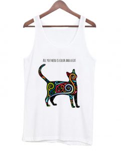 All you need is color and a cat Tank Top