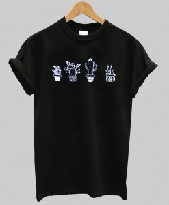 Black Cactus Print T-shirt