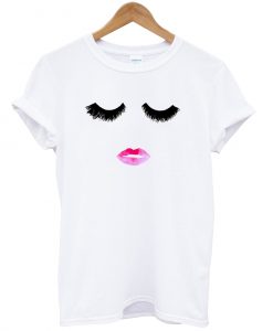 Eyelash Lip Print T-Shirt
