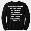 No Homophobia Sweatshirt back