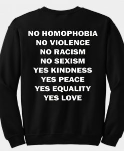No Homophobia Sweatshirt back