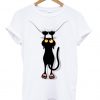 Scratching Black Cat T-shirt