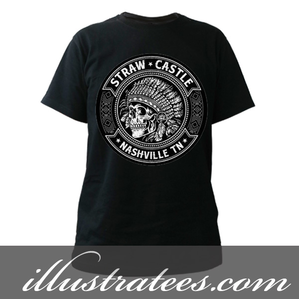 straw castle apache skull t-shirt