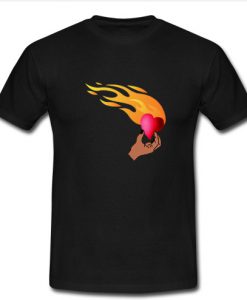 Fire Heart T Shirt