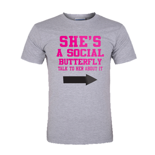 She’s A Social Butterfly tshirt