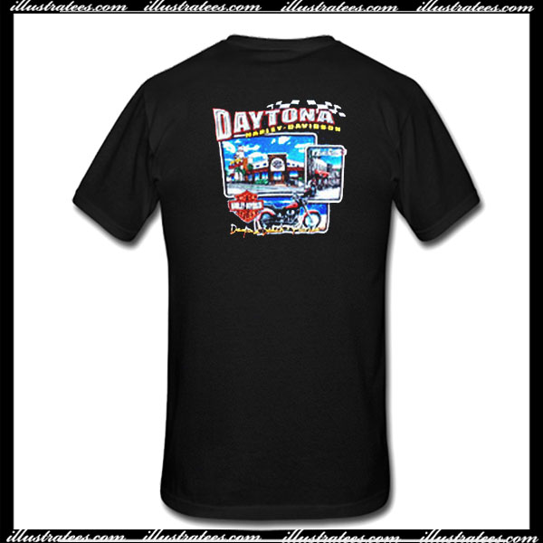 Daytona Beach Florida Black T Shirt Back