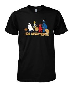 Vintage Sesame Street Here Comes Trouble Halloween T-Shirt
