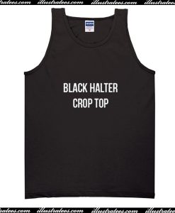 Black Halter Crop Top Tank Top