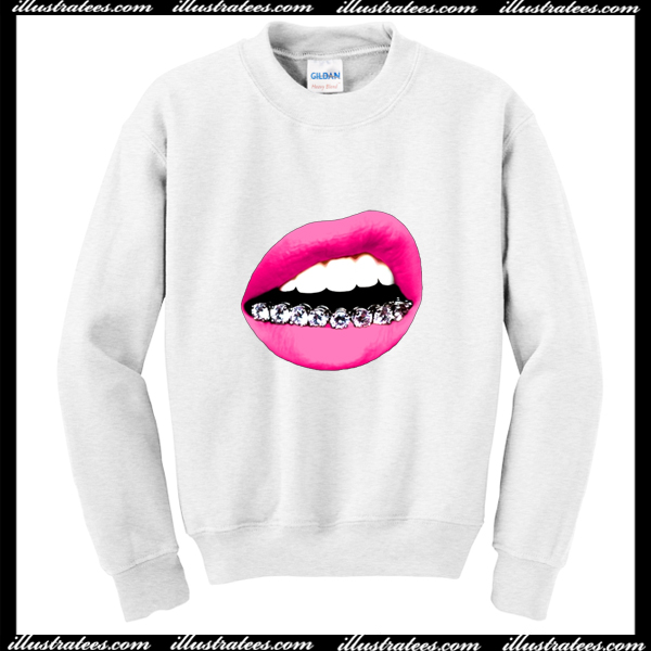 Lips Grill Light Pink Sweatshirt