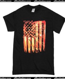 Deer Hunting Club Light American Flag T-Shirt