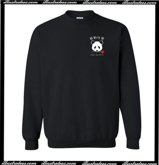 Riot Society Panda Rose Sweatshirt