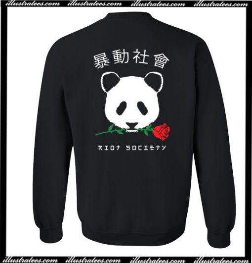 Riot Society Panda Rose Sweatshirt Back