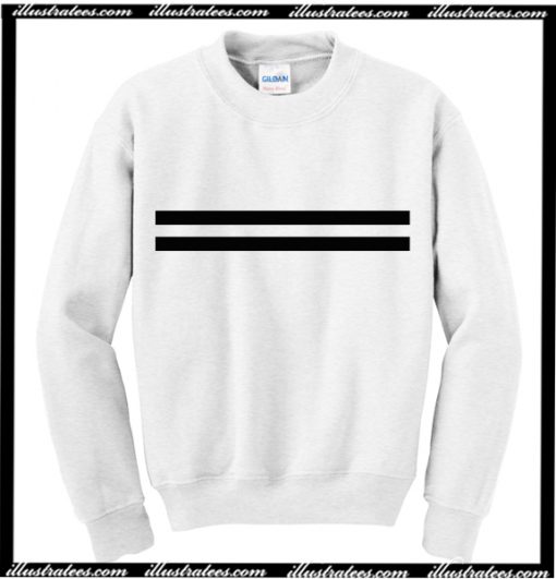 White And Black Stripes Sweatshirt