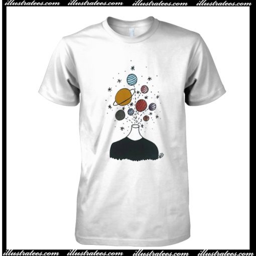 Minimalist Popping Planets T Shirt