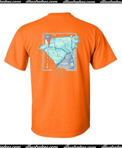 Southern Marsh River Routes NC And SC T-Shirt Back
