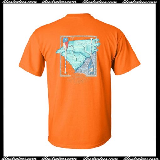 Southern Marsh River Routes NC And SC T-Shirt Back