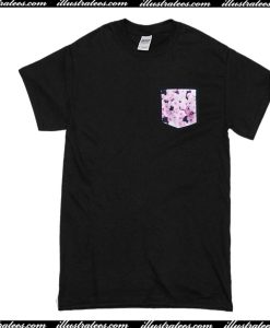 Black Floral Pocket T-Shirt