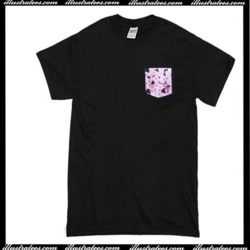 Black Floral Pocket T-Shirt