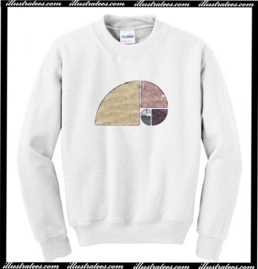 Distressed Geometric Fibonacci Spiral Sweatshirt