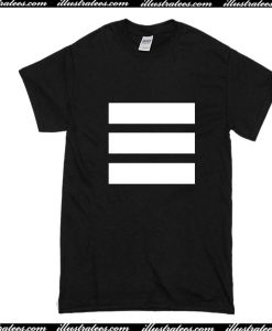 Three Horizontal White Lines T-Shirt