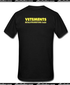 Vetements Metallverarbeitung T-Shirt Back