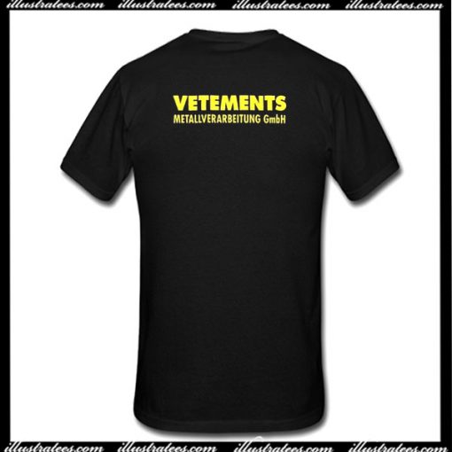 Vetements Metallverarbeitung T-Shirt Back