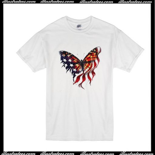 Butterfly American Flag T-Shirt