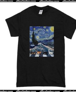 Cat Starry Night T-Shirt