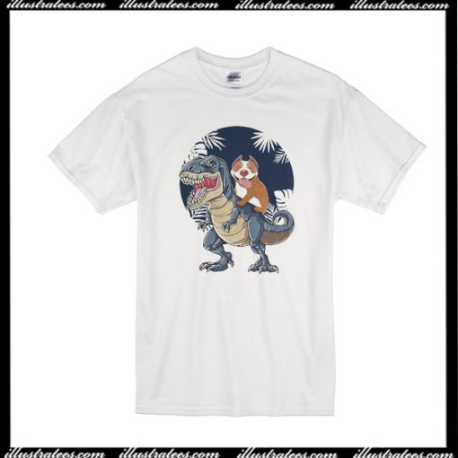 Pitbull Ride T-rex T-Shirt