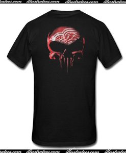 Punisher Detroit Red Wings Hockey T-Shirt Back