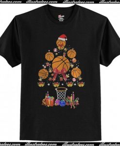 Premium Basketball Christmas Tree T-Shirt