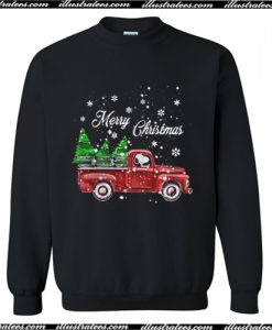 Merry Christmas Snoopy Driving Christmas Tree Sweatshirt