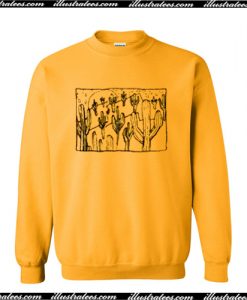 Cactus Print Gold Yellow Sweatshirt