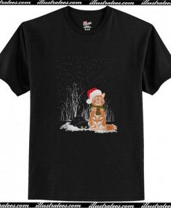 Cat christmas snow night T Shirt