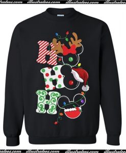 Christmas Ho Ho Ho Santa Reindeer and Mickey Sweatshirt