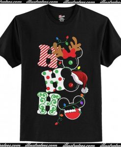 Christmas Ho Ho Ho Santa Reindeer and Mickey T Shirt