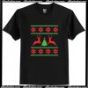 Deer Christmas Black T Shirt