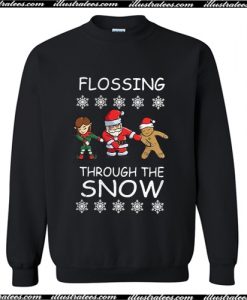 Flossing Through The Snow Christmas Sweatshirt