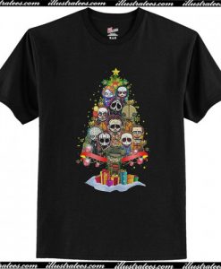 Halloween Characters Christmas Tree T Shirt