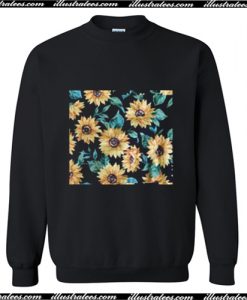 Sun Flowers Print Sweatshirt
