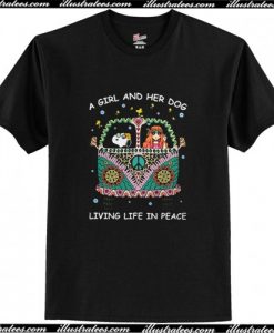 A girl & snoopy a girl and her dog living life in peace T Shirt