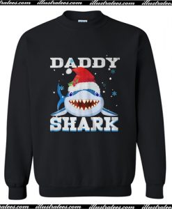 Daddy Shark and red hat Christmas Sweatshirt