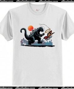 Godzlla Nets Mothra T Shirt