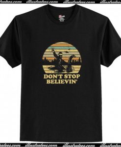 Sunset Bigfoot riding Nelly Don't stop believin T Shirt