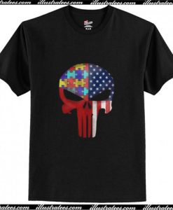 Autism American Skull Trending T-Shirt aP