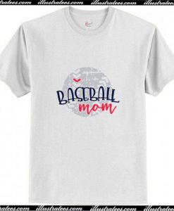 Baseball Mom Heart on White Trending T-Shirt Ap