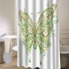 Abstract Floral Butterfly Shower Curtain AI