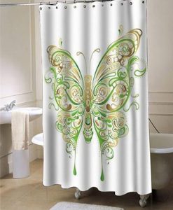 Abstract Floral Butterfly Shower Curtain AI