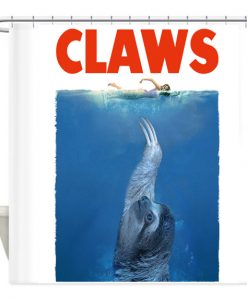 CLAWS Shower Curtain, JAWS, Sloth, shower curtain AI