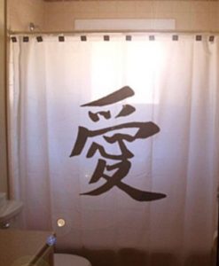 Chinese Character Love Shower Curtain AI